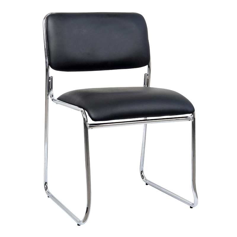 Scaun simplu din piele cu spatar jos pentru recepție (Y-1834)