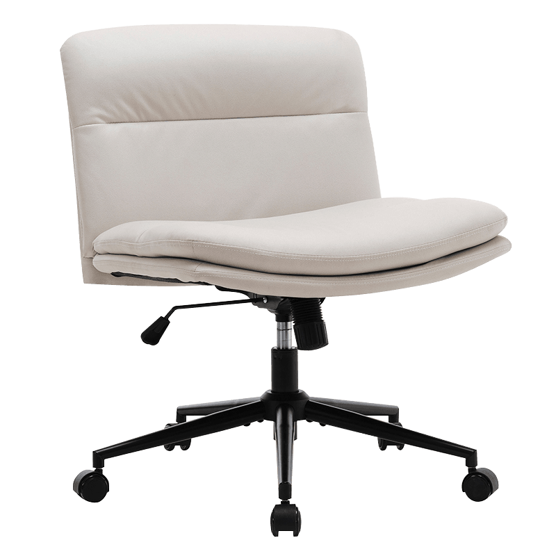 Scaun alb pentru birou, cu picioare încrucișate, fără brațe (Y-C56)