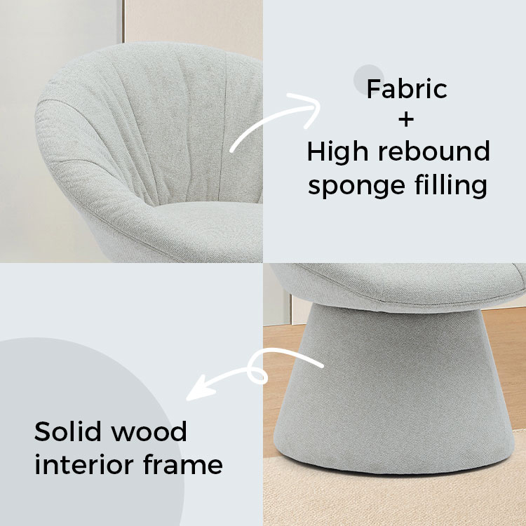 Scaun de sufragerie rotativ, elegant, simplu, italian Fotoliu cu bază rotundă Scaun de agrement pentru camera de zi, hotel (GY-644)