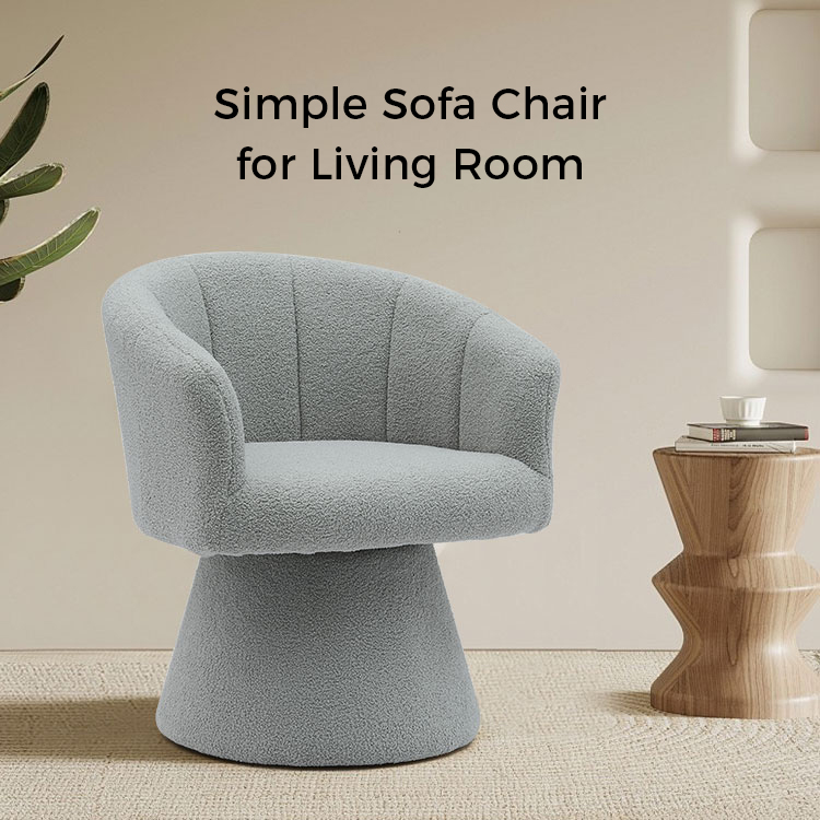 Stil de petrecere a timpului liber, gri pentru interior, pernă de scaun îngroșată confortabilă, scaun pivotant pentru hotel, fotoliu pentru camera de zi (GY-646)