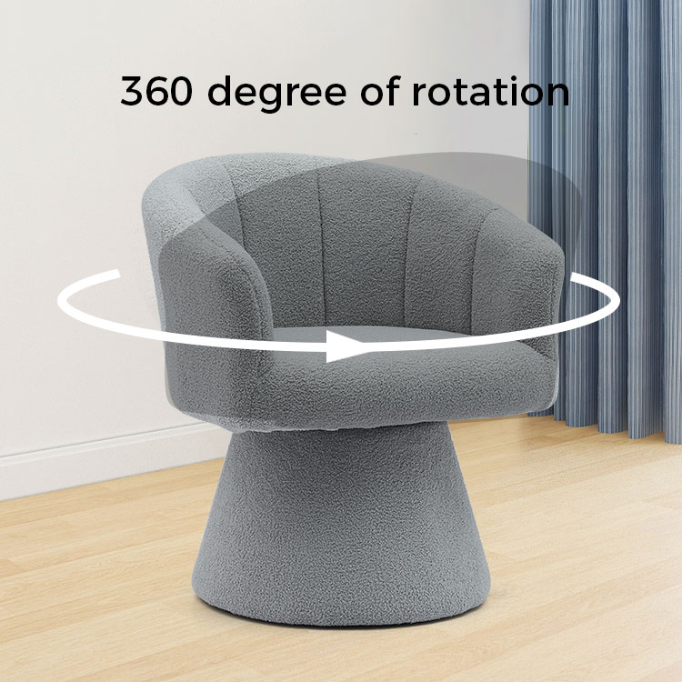 Stil de petrecere a timpului liber, gri pentru interior, pernă de scaun îngroșată confortabilă, scaun pivotant pentru hotel, fotoliu pentru camera de zi (GY-646)