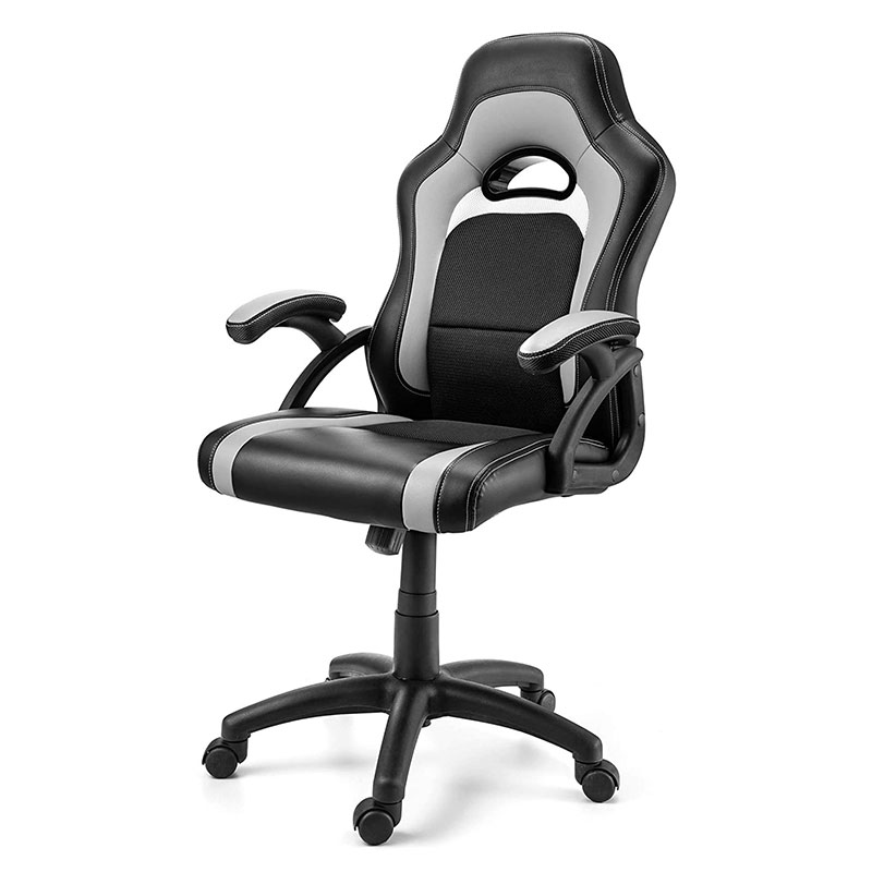 Fotoliu de sufragerie din material textil modern cu ridicare pentru tetiera reglabilă pivotantă Material din oțel din metal PU pentru jocuri și computer (Y-2647)