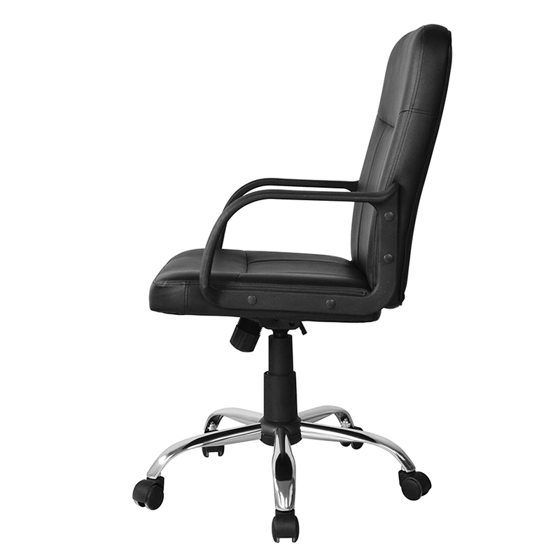 Scaun de birou cu cotieră PP cu spate mijlociu cu bază cromată (Y-2744)